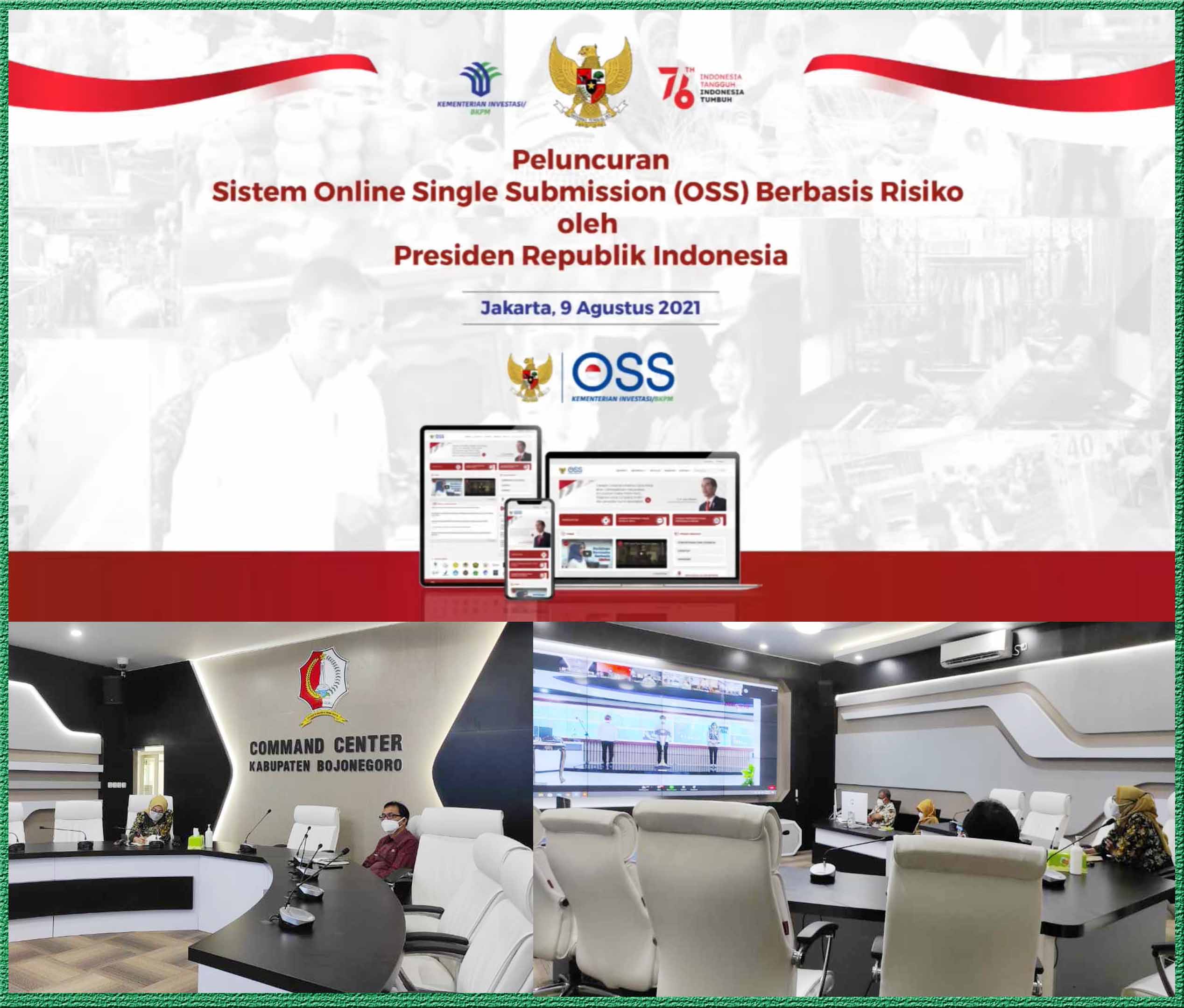 Pemkab Bojonegoro Ikuti Vicon Launching Sistem Online Single Submission (OSS) Berbasis Risiko